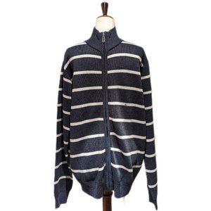 True Rock Full-Zip Front Striped Sweater